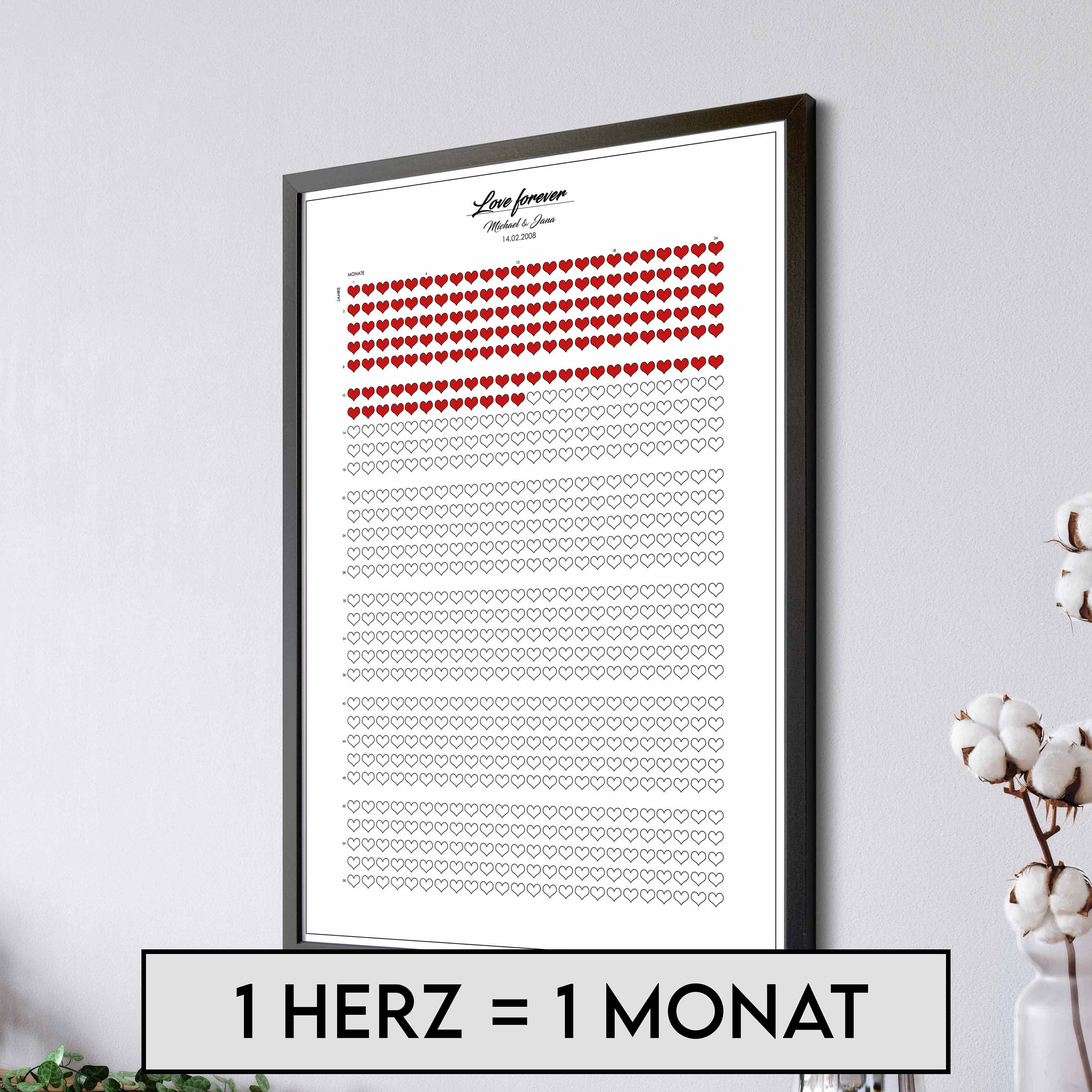 Liebeskalender 1 Herz 1 Monat Beziehung/Verheiratet Etsy