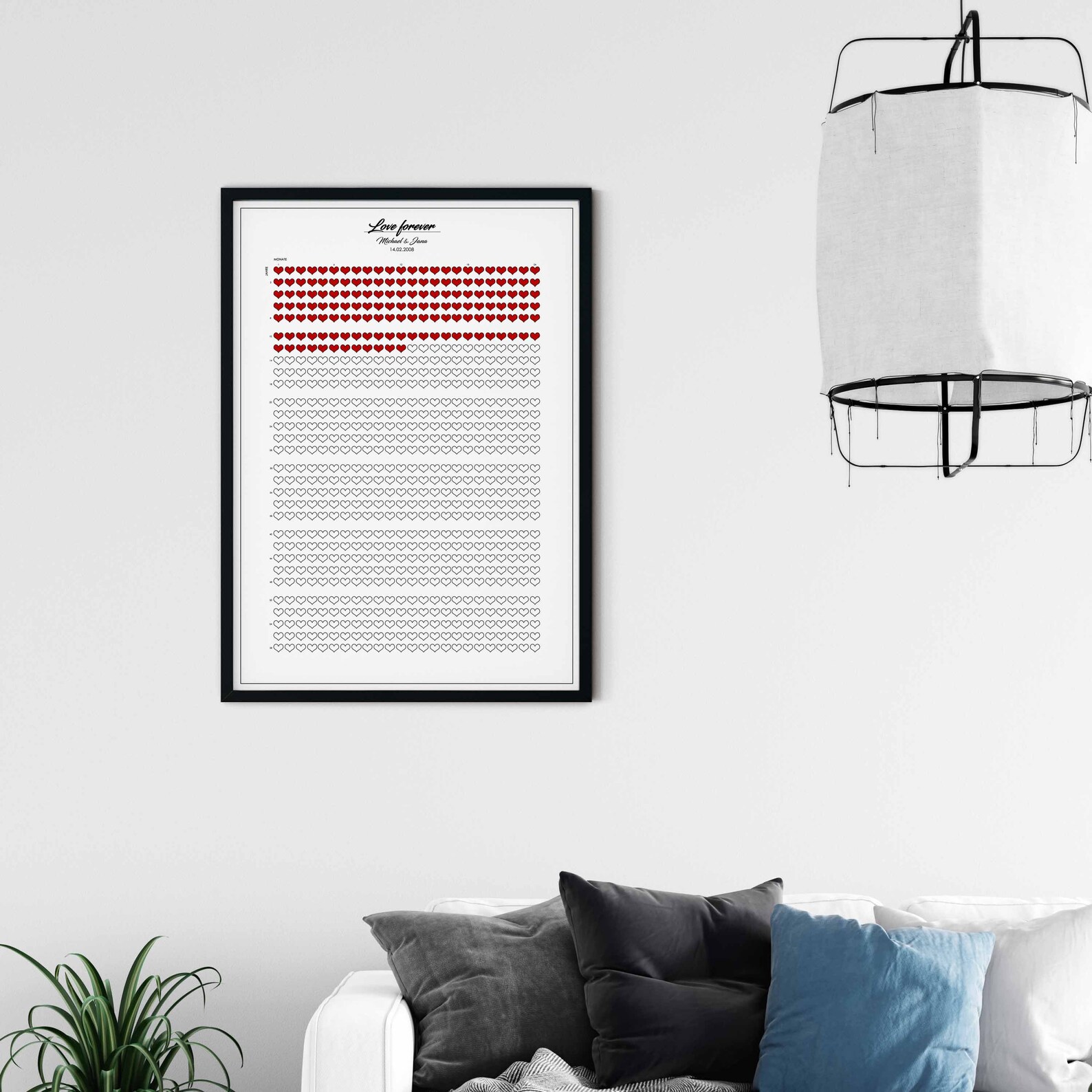 Liebeskalender 1 Herz 1 Monat Beziehung/Verheiratet Etsy