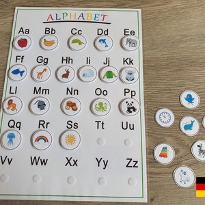 Alphabetspiel für Kinder, Buchstaben und lesen lernen, Pädagogisches Spiel, Bildungsaktivitäten, Homeschooling