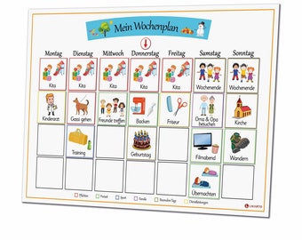 Wochenplan Kinder Montessori Wochenplaner Kinder personalisiert Montessori Routinekarten