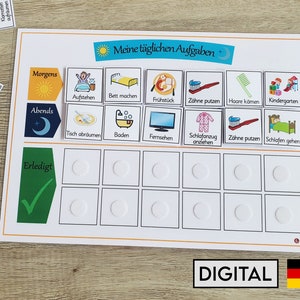 Tagesplan für Kinder, Tägliche Aufgaben, Routineplaner, Morgens & Abends, Verantwortlichkeiten, Aufgabenliste, Digitaler Download