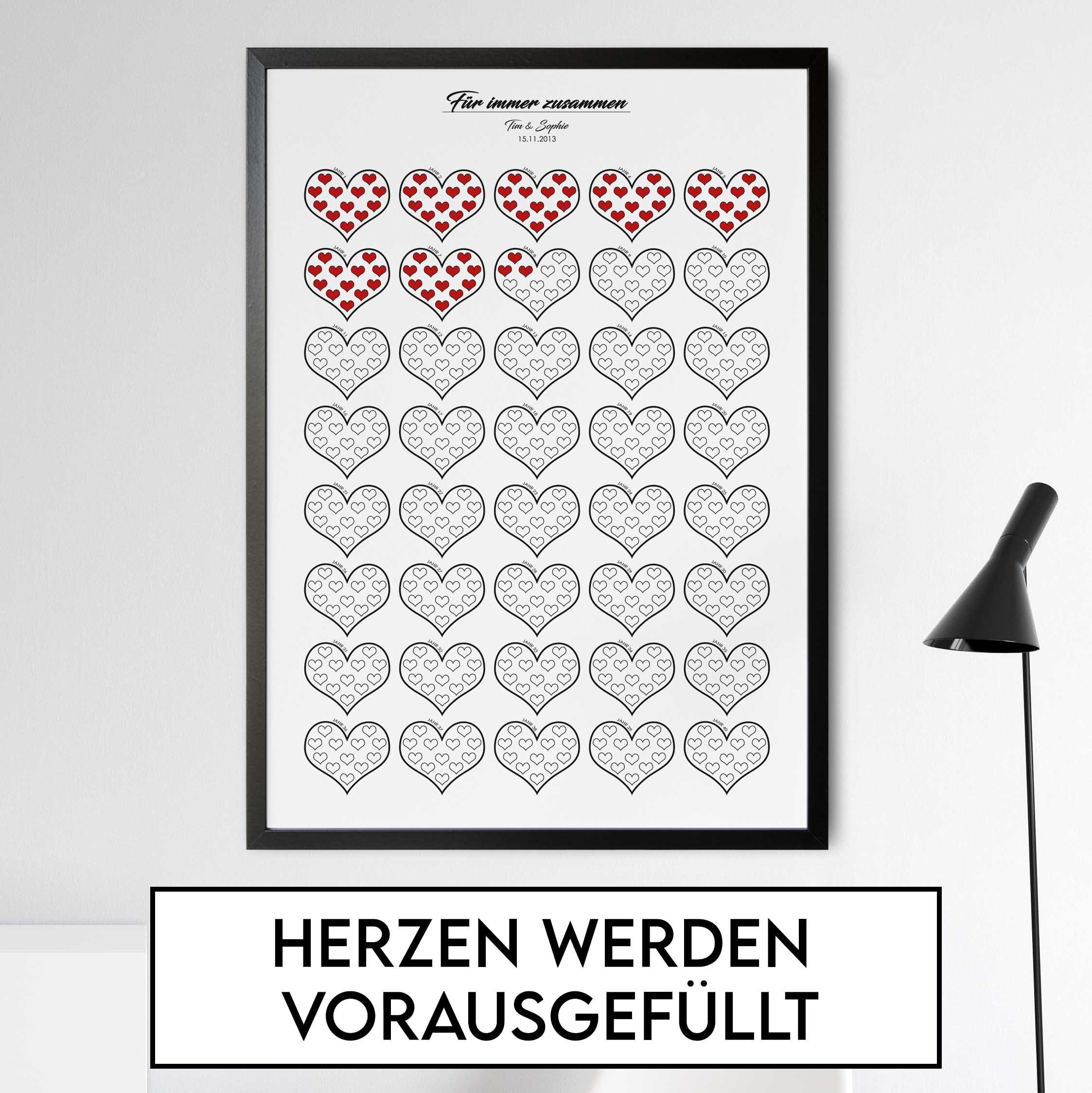 Liebeskalender 1 Herz 1 Jahr Beziehung/Verheiratet Etsy.de