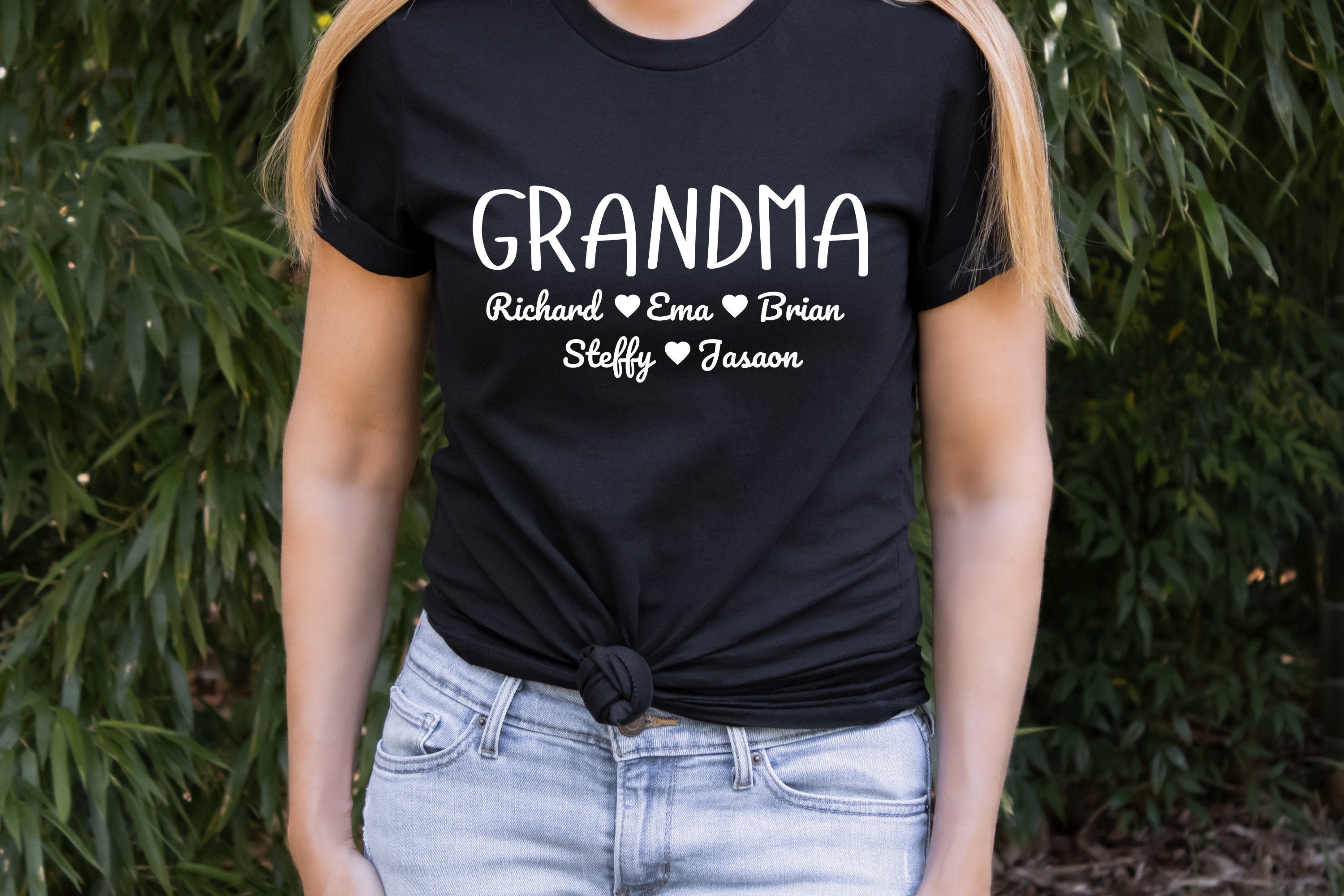 Personalized Grandma Shirt With Grand Children Name .  Etsy