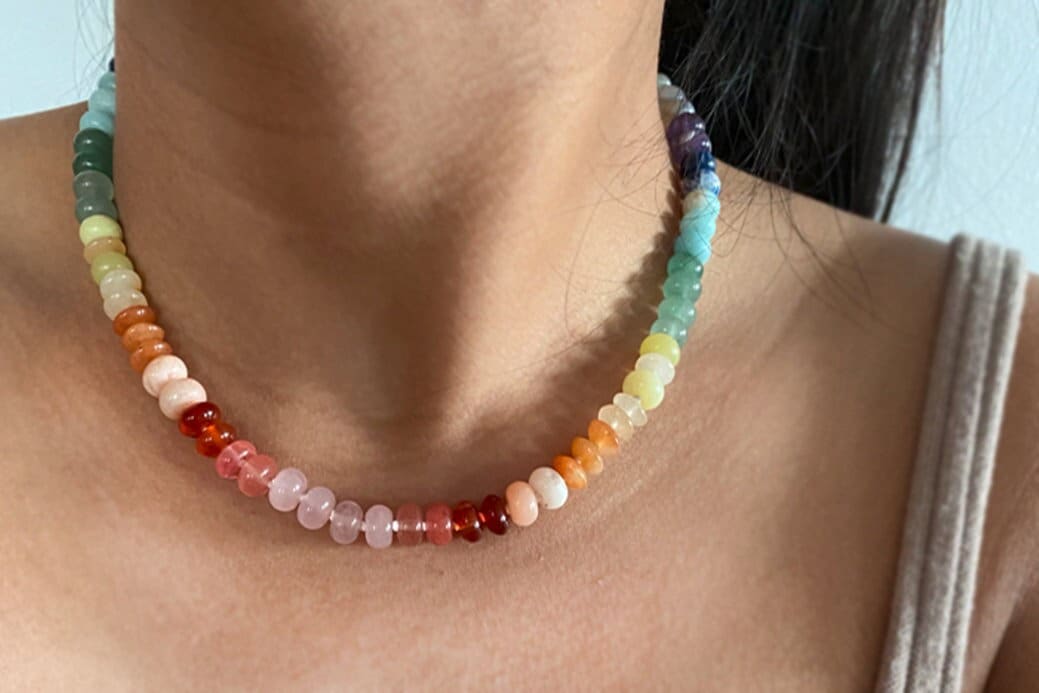 Semi precious deals bead necklaces