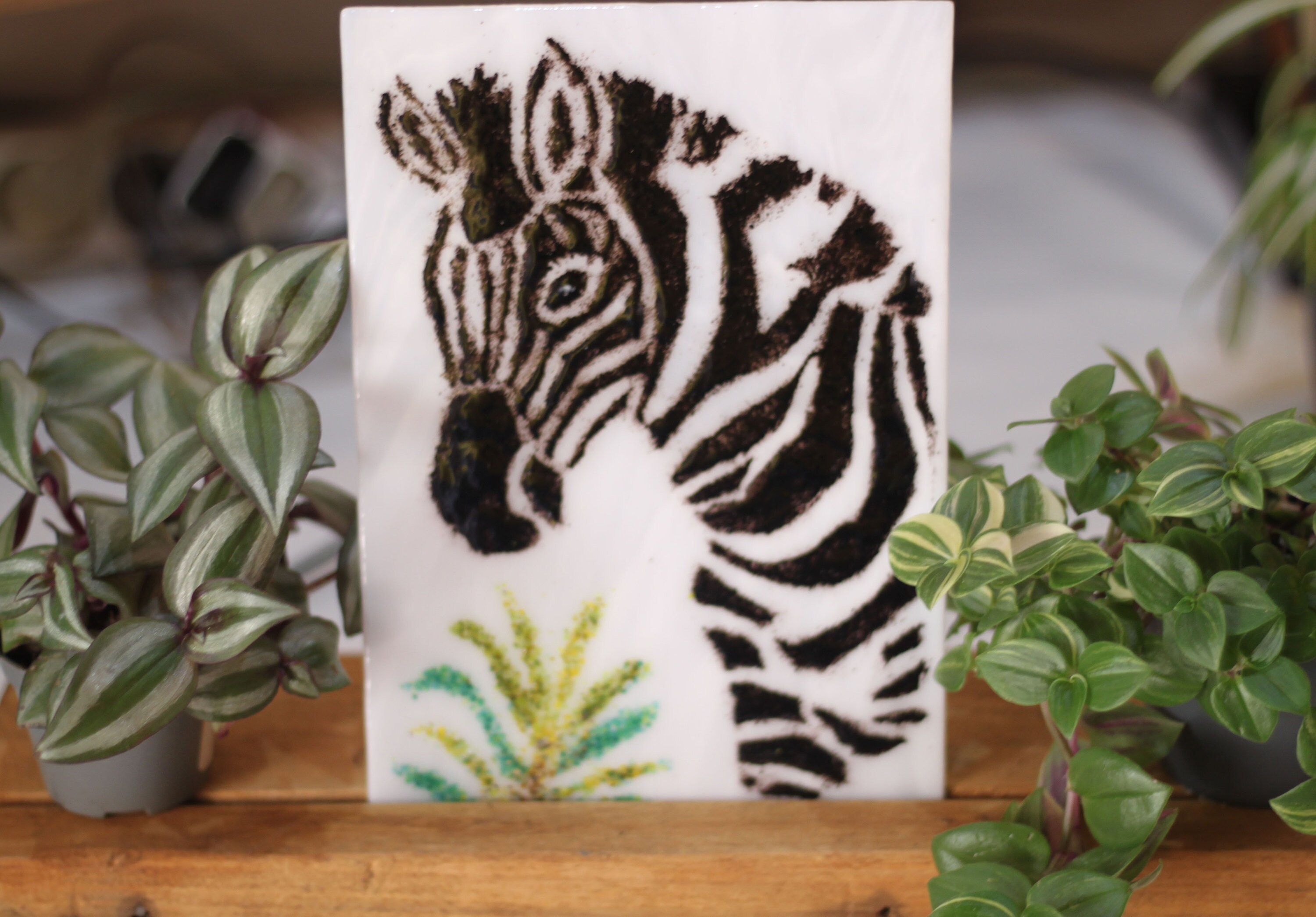 Zèbre en Verre Fusionné