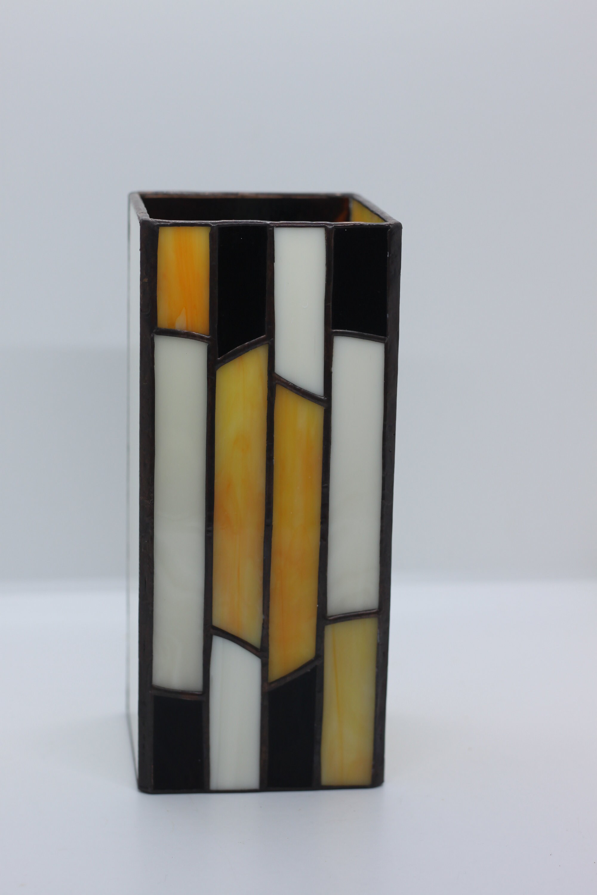 Petite Lampe Colonne en Vitrail Style Contemporain