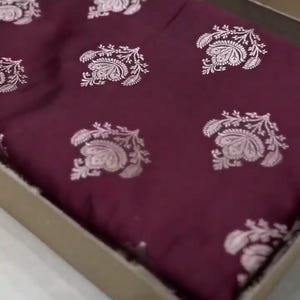 Maroon Banarasi Mashru Soft Silk Gold Zari Buttas Saree | Indian Traditional Party Saree | Bridal saree