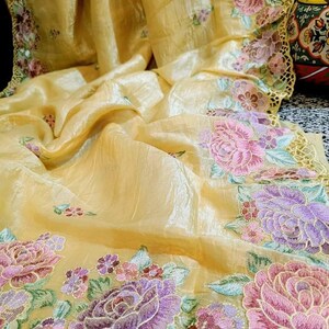 Meeanakari Weaving Banarasi Handloom Dress Material with Checked Paisley Motifs