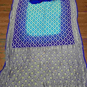 Banarasi Handloom Pure Chiffon Georgette Silk Gold Zari Saree | Dyeable in your choice of color | Silk Mark Certified| Banarasi Party Saree