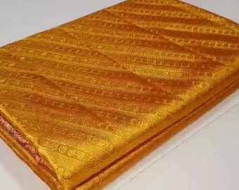 Silk Mark Certified Kanchipuram Handloom Traditional Pure Gold Zari Brocade Pattu Silk Saree | Mango Kanjivaram Handloom Pure Silk Saree