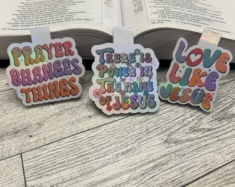 Magnetic Bible Bookmarks, Bible Book Marker, Prayer Changes Things, Love Like Jesus, Bookmarker for Bible Study, Bible Study Needs