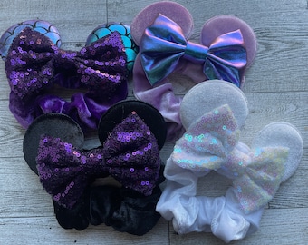 Mouse Ear Scrunchies, Handmade Scrunchies, Mouse Scrunchies, Ponytail Holder