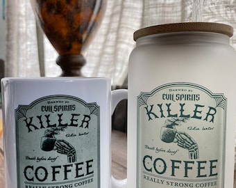 Killer Coffee Mug, Killer Coffee, Coffee Lover, Macabre Coffee Mug, Macabre