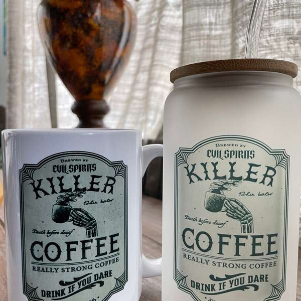 Killer Coffee Mug, Killer Coffee, Coffee Lover, Macabre Coffee Mug, Macabre