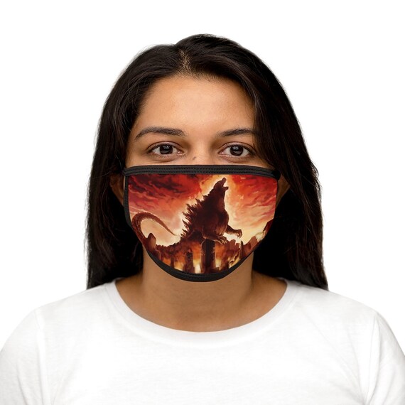 Godzilla king of monster Mixed-Fabric Face Mask | Etsy