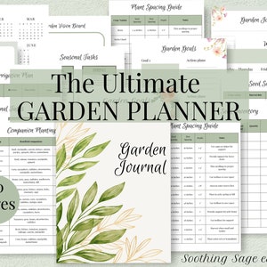 Ultimate Garden Planner Sage Green, Garden Journal, Printable Gardening Organizer, Homesteading, Mother's Day Gifts, Gardener Gift