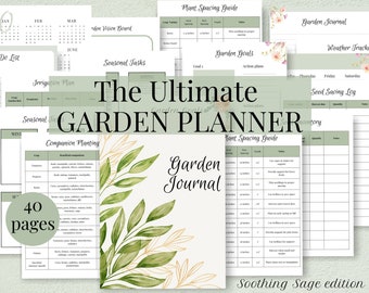 Ultimate Garden Planner Sage Green, Garden Journal, Printable Gardening Organizer, Homesteading, Mother's Day Gifts, Gardener Gift