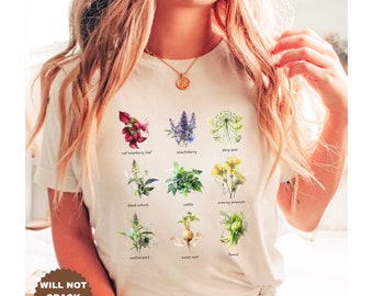 T-shirt da donna con erbe per la salute riproduttiva, camicia da erborista, regalo per le donne, maglietta per gli amanti delle piante, camicia per i diritti riproduttivi