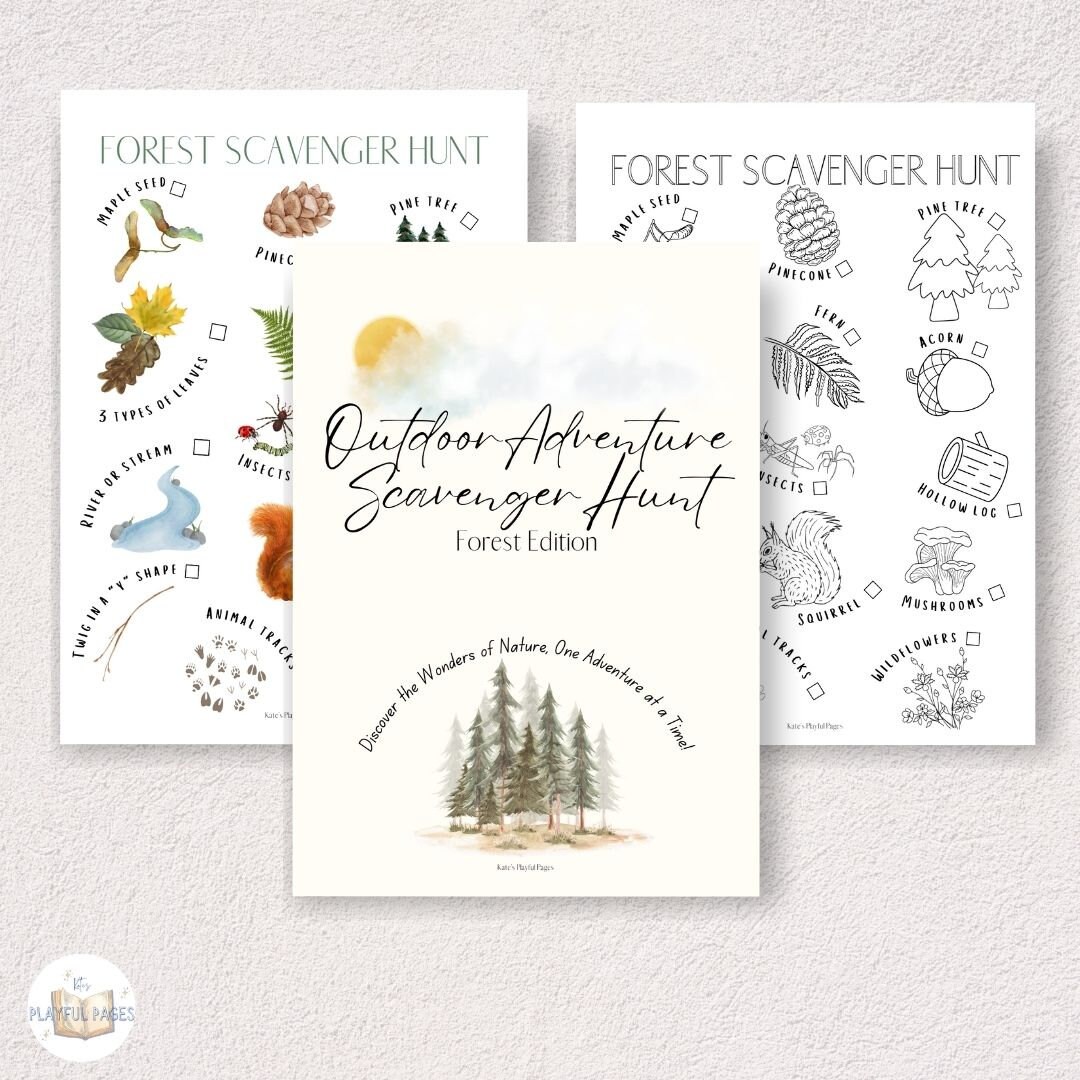 Forest Scavenger Hunt Printable, , Spring, Summer, Outdoor Scavenger