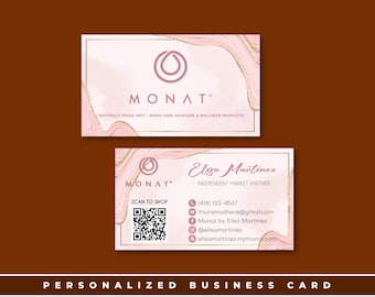 Pink Marble Monat, Monat Marketing Cards, Personalized Monat Business Card, Monat Global Cards, Printable Cards, Digital File MN212
