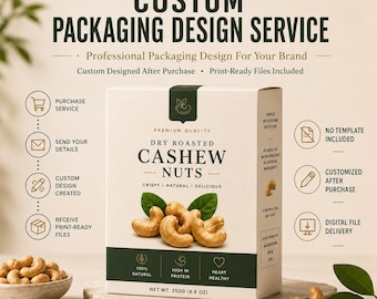 Custom Packaging Design, Product Packaging Design Service, Digital Files Only