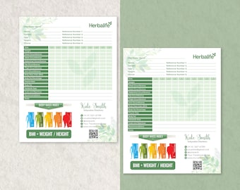 Herbalife Body Mass Index Chart, Herbalife BMI Chart, Personalized Herbalife Business Card, Herbalife Printable Cards, Digital File HE07