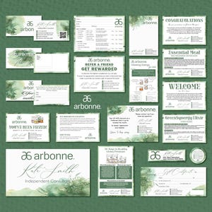 Lot Arbonne personnalisé, cartes Arbonne, carte de visite Arbonne, aquarelles cartes imprimables Arbonne, fichier numérique