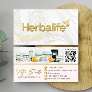 Biglietti da visita Herbalife, Biglietti da visita Herbalife personalizzati, Marketing Herbalife, Carte stampabili Herbalife dorate, File digitale HE09