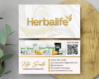 Tarjetas de visita Herbalife, Tarjeta de visita Herbalife personalizada, Marketing Herbalife, Tarjetas imprimibles Herbalife doradas, Archivo digital HE09