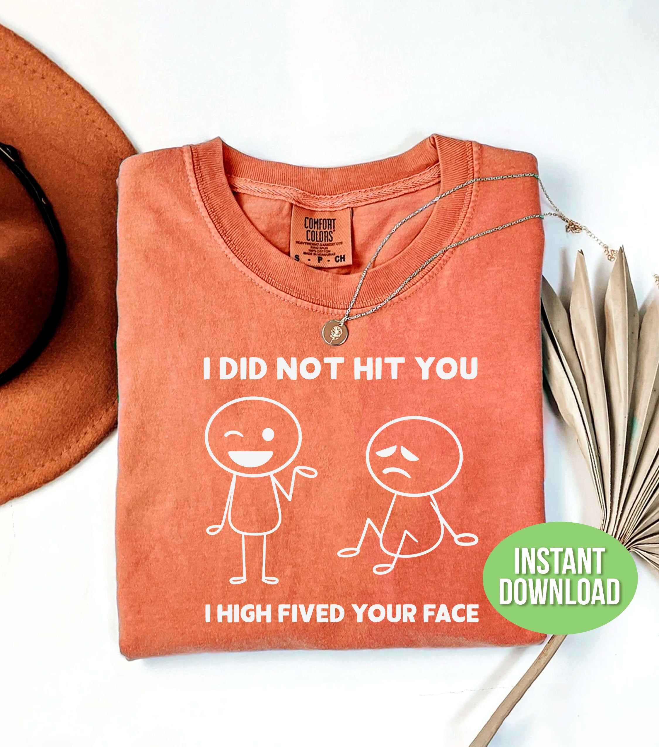 I Did Not Hit You Svg, Stickman Svg, Funny Stickman Svg, I High Fived ...