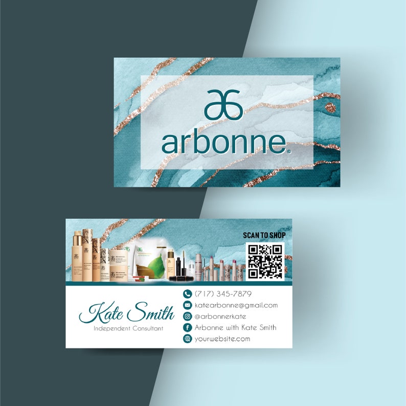 Arbonne Business Card QR Code, Personalized Arbonne Business Cards ...