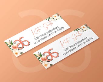 Peachy Floral Template, Personalized Arbonne Address Label, Arbonne Return Label, Arbonne Catalog Label, Printable Label, Digital File