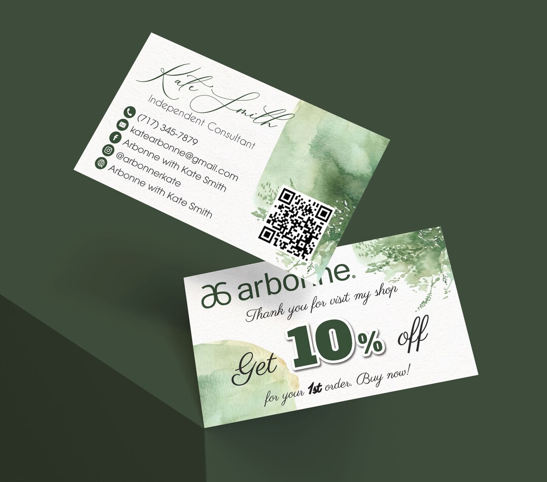 QR Code Arbonne Sale off Cards, Personalized Arbonne Business Card ...