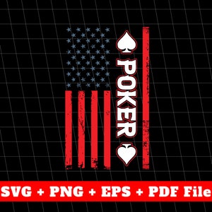 Poker Svg, American Poker Svg, Retro Poker Svg, Svg For Poker, Love Poker Svg, Ace Of Shade Svg, Vector Files, Svg Files, Png Sublimation
