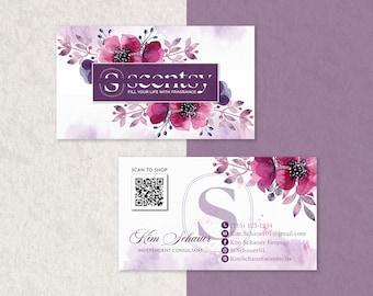 Personalized Business Card, QR Code Business Cards, Custom Business Card, QR Code Card, Fragrance Printable Cards, Digital File SS06