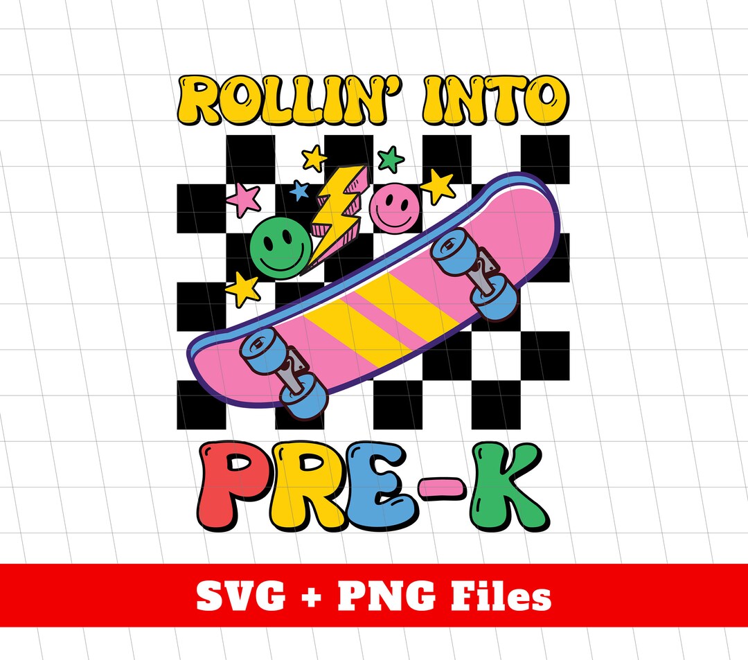 Prek School Svg, Back to School Svg, Rolling Into Pre K Svg, Cute