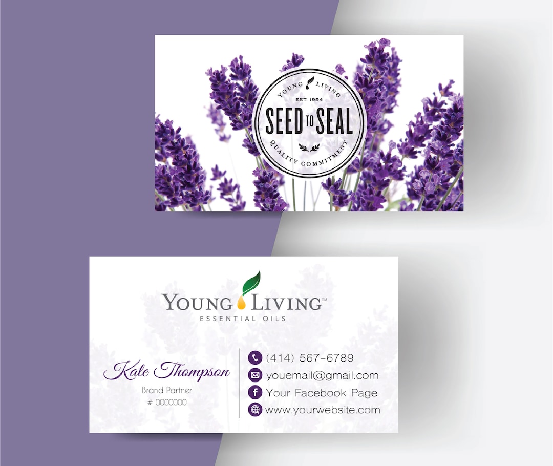 Personalized Young Living Business Card, QR Code Young Living Business ...