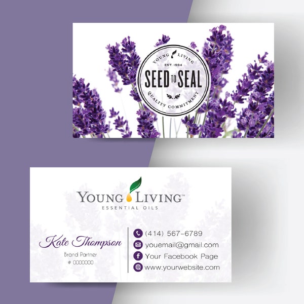 Personalized Young Living Business Card, QR Code Young Living Business Cards, Young Living Business Cards, Printable Cards, Digital File