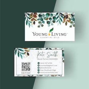QR-Code Young Living Visitenkarten, Young Living Visitenkarten, Personalisierte Young Living Visitenkarte, Druckbare Karten, Digitale Datei