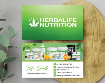 Tarjeta de presentación personalizada de Herbalife, tarjetas de presentación de Herbalife, marketing de Herbalife, tarjetas imprimibles de Herbalife en acuarela, archivo digital HE01
