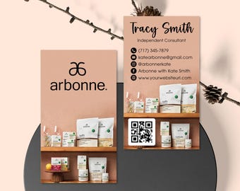 Personalized Arbonne Business Card QR Code, Arbonne Business Cards, Arbonne Products Cards, Arbonne Printable Cards, Digital File AB182