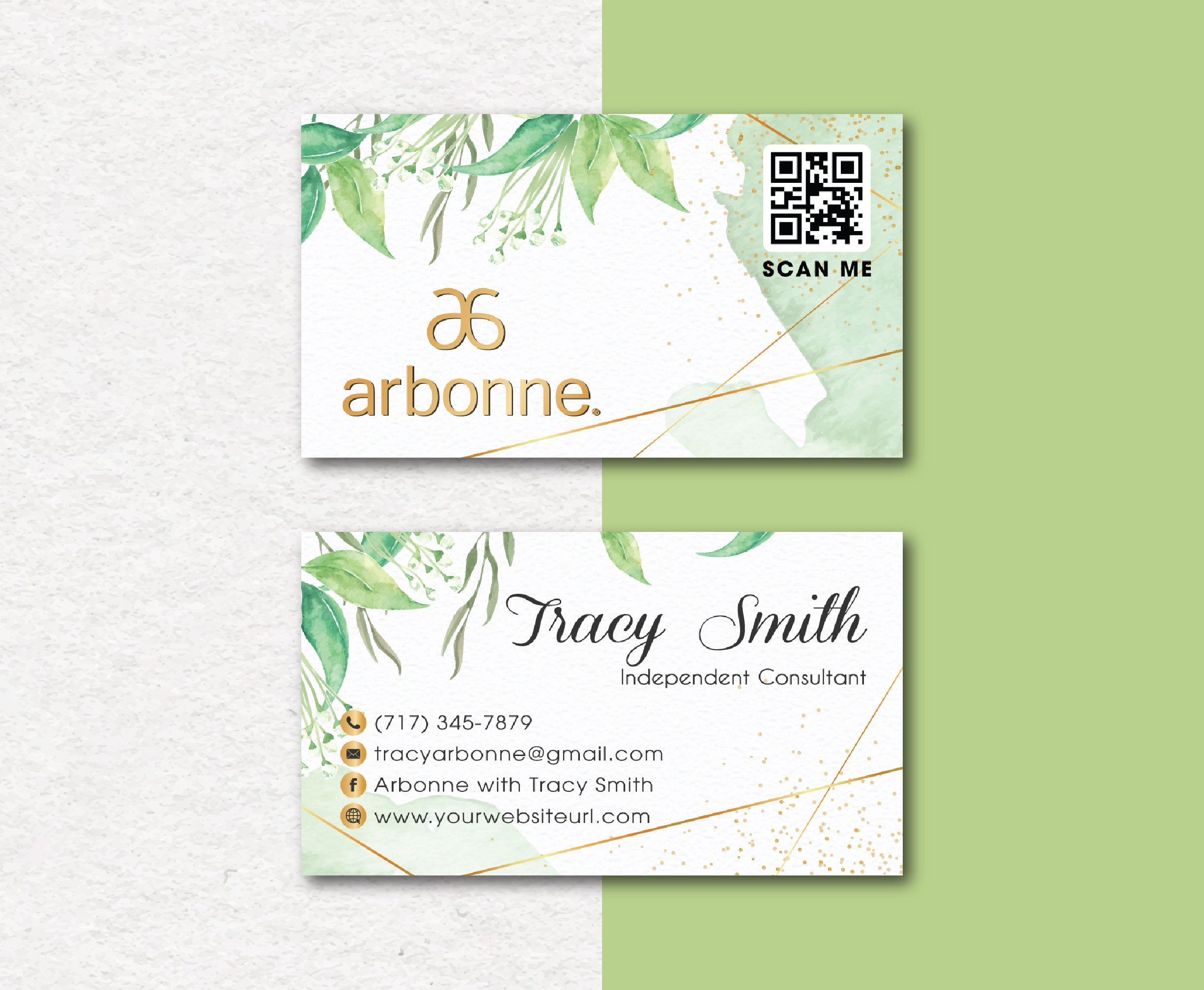 Personalized Arbonne Business Card QR Code, Arbonne Business Cards ...