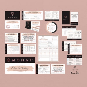 Pink Luxury Monat Card, Personalized Monat Business Card, Modern Monat Global Marketing Cards, Printable Cards, Digital File MN100
