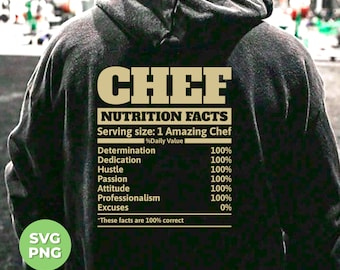 Chef Nutrition Facts Png, Serving Size For 1 Amazing Chef Png, Chef Fact Png, Pampered Chef Png, Pampered Design, PNG Files, PNG Sublimation