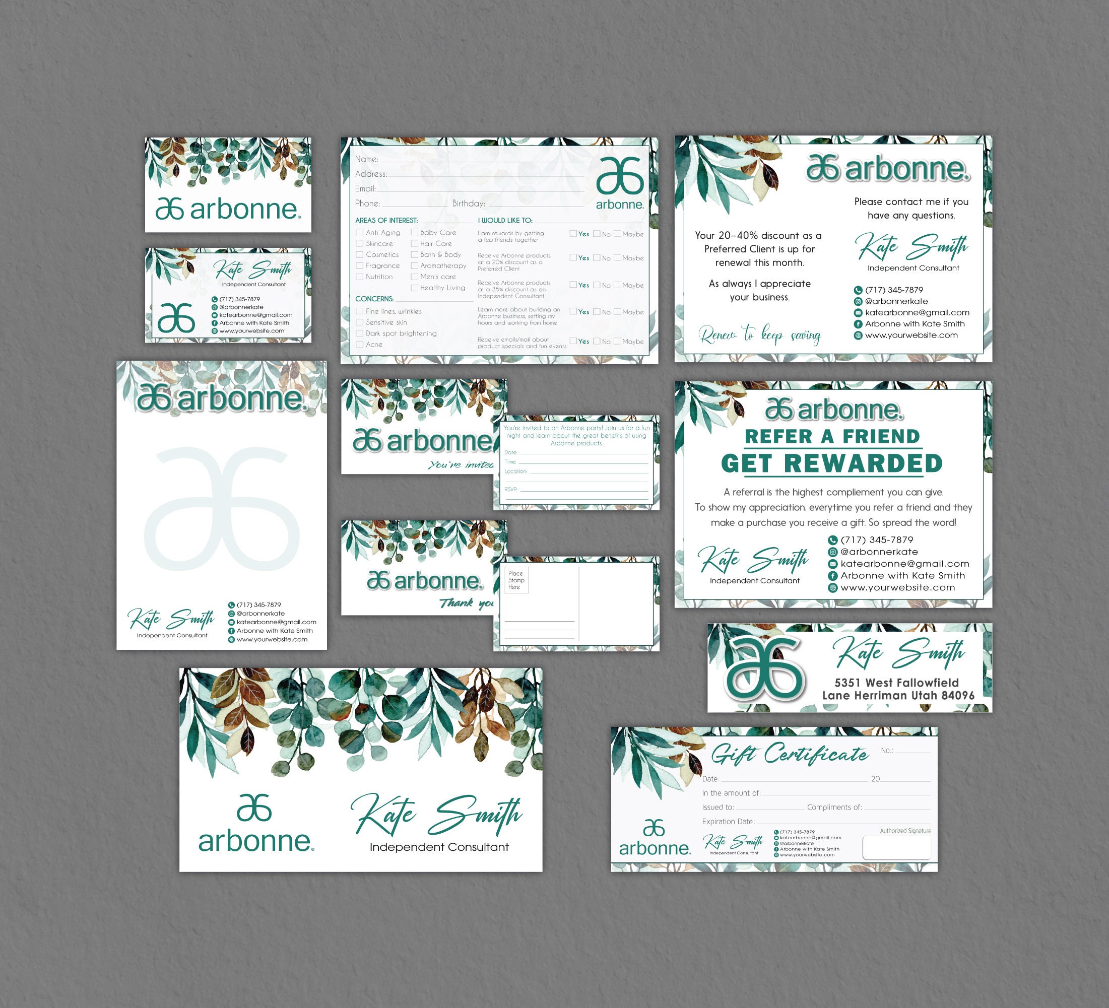 Natural Personalized Arbonne Bundle Arbonne Cards Arbonne - Etsy