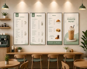 Custom Menu Board Design | Cafe Menu | Coffee Shop Menu | Digital Menu Board | Printable Menu | Digital Download