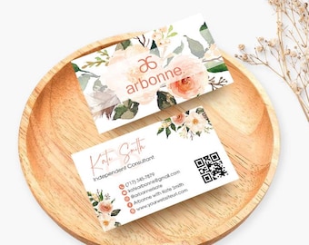 Personalized Arbonne Business Card QR Code, Arbonne Business Cards, Arbonne Business Card, Watercolor Arbonne Printable Cards, Digital File