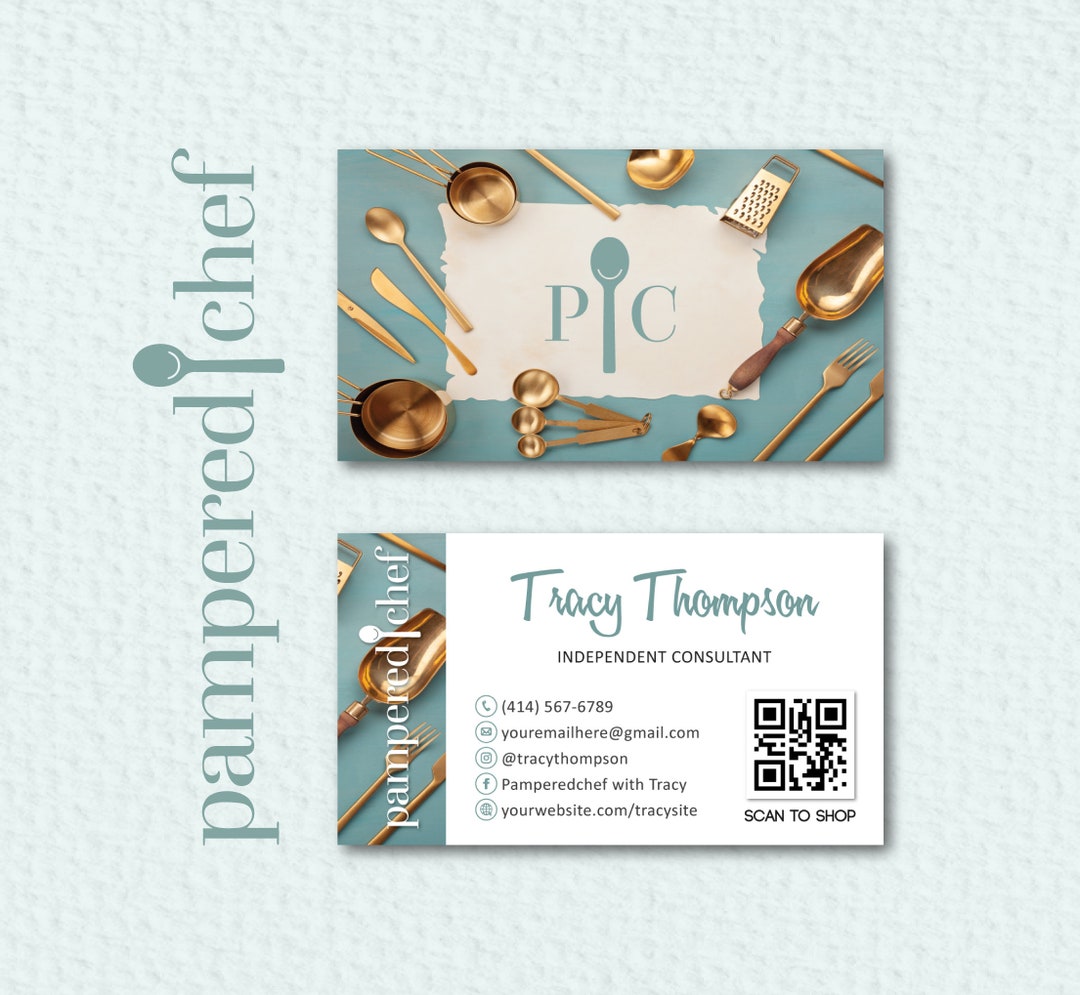 Personalized Pampered Chef Business Card, QR Code Pampered Business ...