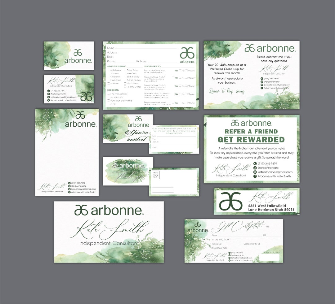 Personalized Arbonne Bundle, Arbonne Cards, Arbonne Business Card ...