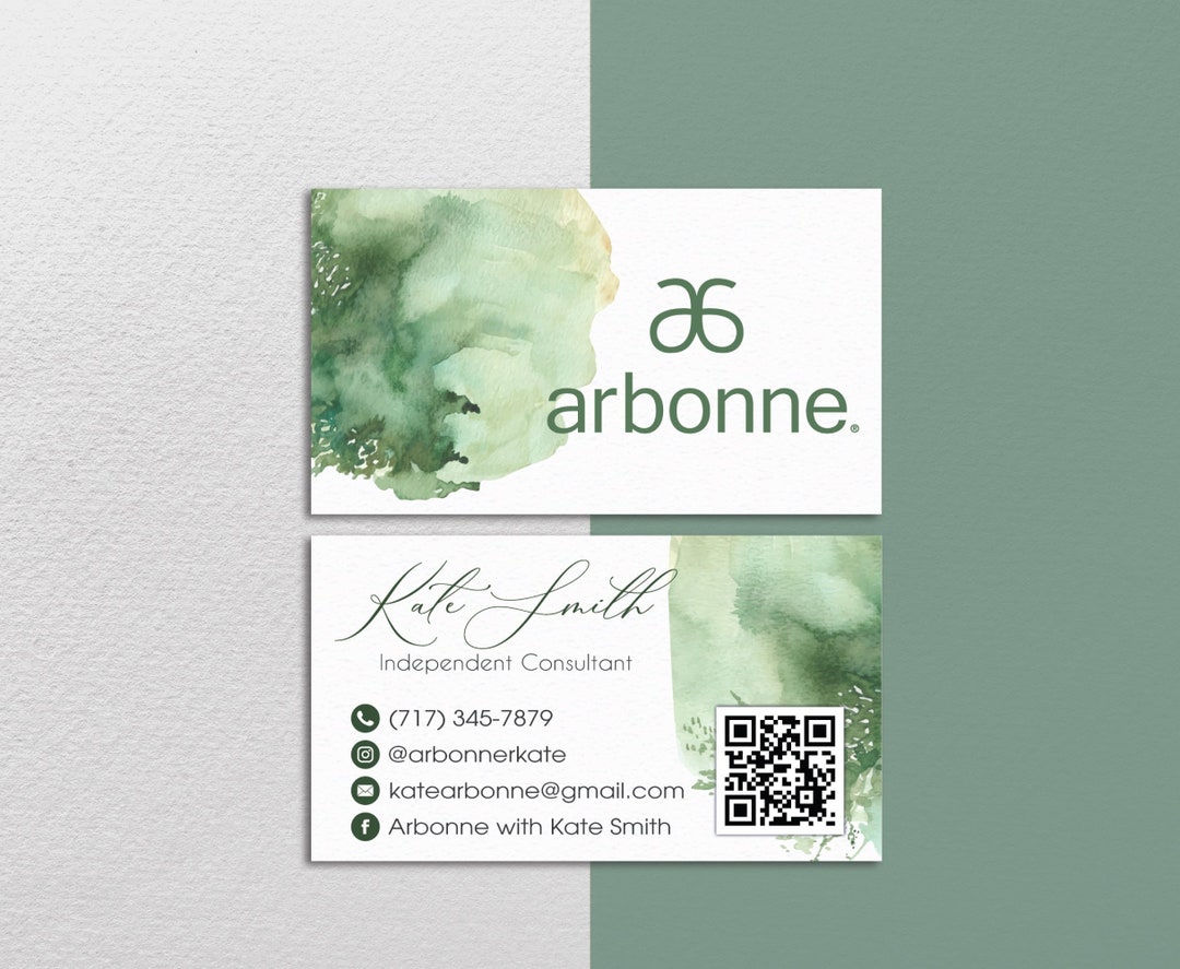 Personalized Arbonne Business Card, QR Code Arbonne Business Cards ...